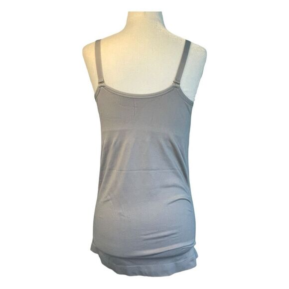Maternity Seamless Nursing Camisole Tank Top Gray Built-in Bra Comfortable Stret - Picture 8 of 11